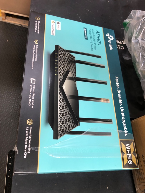 Photo 1 of TP-Link AX5400 WiFi 6 Router (Archer AX73)- Dual Band Gigabit Wireless Internet Router for Streaming, Long Range Coverage