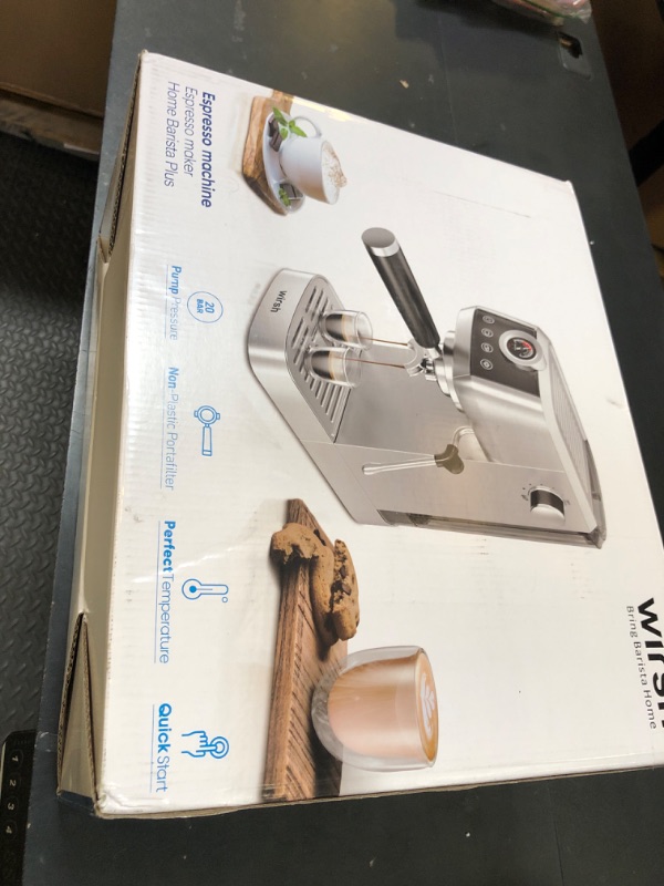 Photo 1 of wirsh Espresso Machine, 20 Bar Semi-Automatic Espresso Maker with Pressure Gauge, Steam Wand, Stainless Steel Expresso Coffee Machine for Espresso/Latte/Cappuccino, Touch Screen,Home Barista Plus