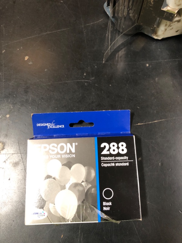 Photo 1 of EPSON 288 DURABrite Ultra Ink Standard Capacity Black Cartridge (T288120-S) Works with Expression XP-330, XP-430, XP-434, XP-340, XP-440, XP-446