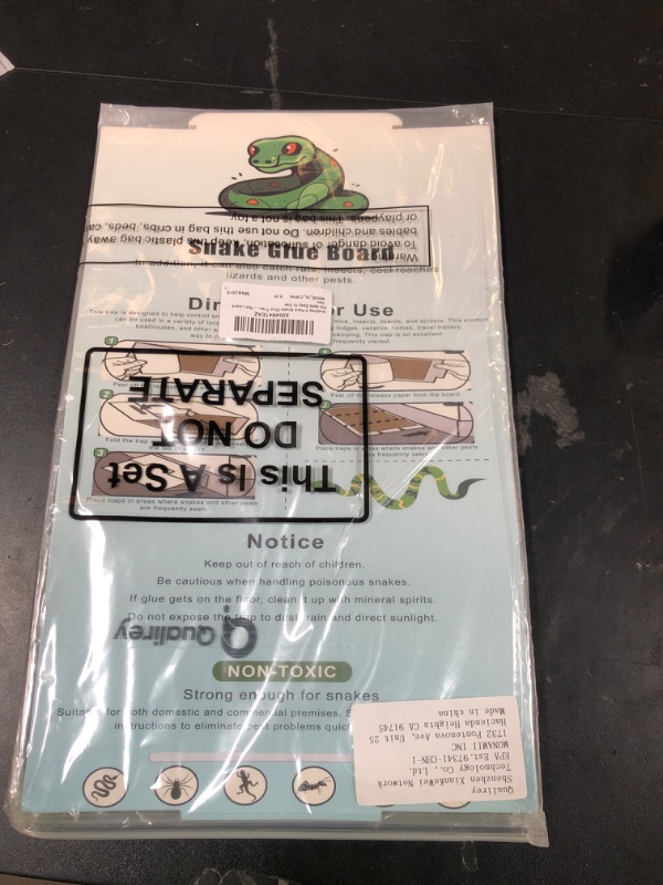 Photo 1 of Qualirey 4 Pack Snake Glue Trap, 8" x 14" Large Sticky Snake Glue Boards for Inside Outside, Pre Scented Non Toxic Adhesive Traps with Enhanced Stickiness for Mouse Rat Lizard, Pet Safe Easy to Use