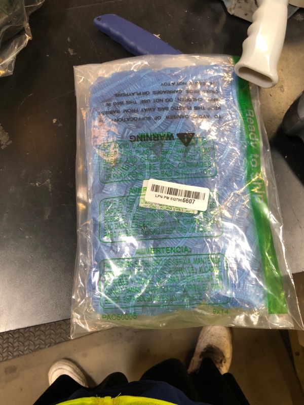 Photo 1 of 100 Pack Shoe Covers Disposable Non Slip, Premium Waterproof and Recyclable Shoe Booties Covers for Indoors, Fits Up To 9 US Men and 11 US Women Size, 50 Pairs Elastic Caps Plastic Shoe Covers