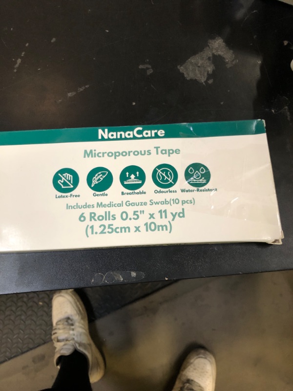 Photo 1 of Nanacare Paper Surgical Tape 1/2 inch x 11yd (6 Rolls) +10pc Gauze Pads | Microporous Micropore Tape | Earring Tape |Medical Tape for Skin, Dressings,Face, Wound Care | First Aid Bandage Tape