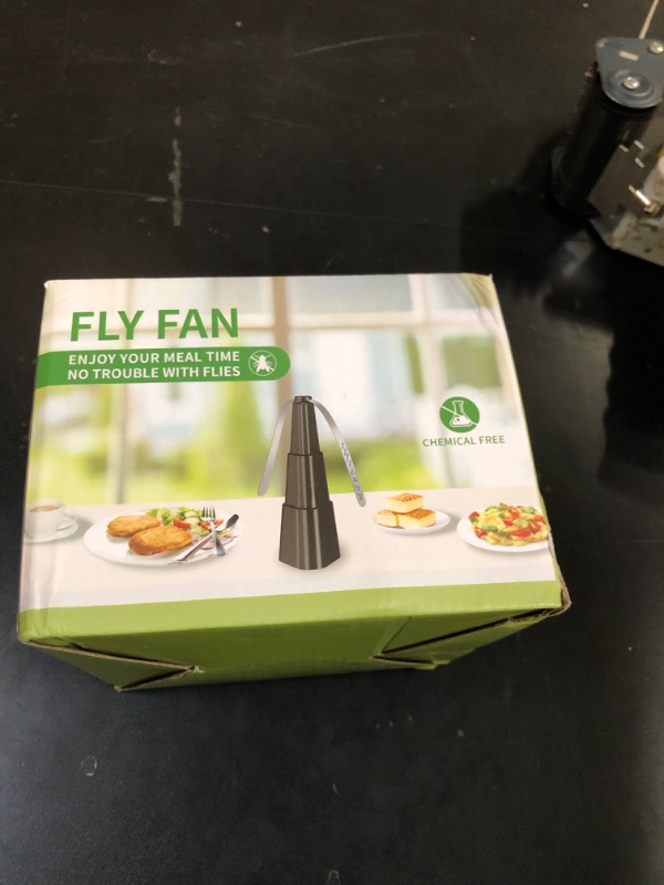Photo 1 of Fly Fans for Tables, Fly Fan Outdoor Indoor Keep Flies Away, Table Top Spinner with Holographic Blades, Flies Deterrent for Picnic, Restaurant, Party, Home, BBQ (4 Pack)