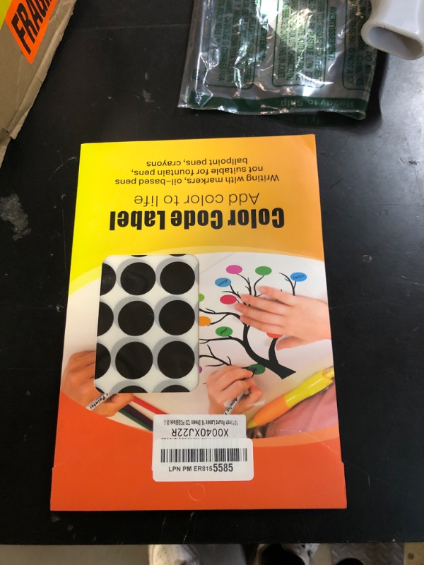 Photo 1 of 1 Inch Colored Dot Stickers Round Labels (720 Dots, 15 Sheets) - Round Color Coding Labels Circle Stickers for Organizing, Inventory, File Folders (Black)