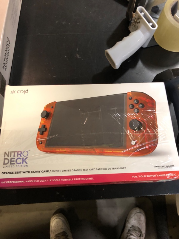 Photo 1 of CRKD Nitro Deck Crystal Collection with Carry Case - Professional Handheld Deck with Zero Stick Drift for Nintendo Switch and Switch OLED (Orange Zest)