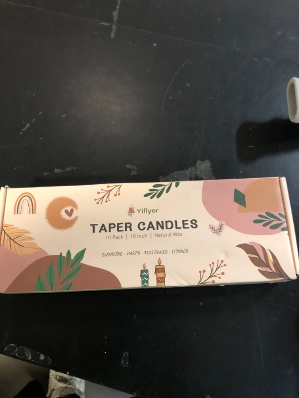 Photo 1 of 10 Inch Light-Mocha Taper Candles for Home Decoration, 10 Pack Unscented Candlesticks for Dinner Wedding Party, Smokeless and Dripless Candle Sticks