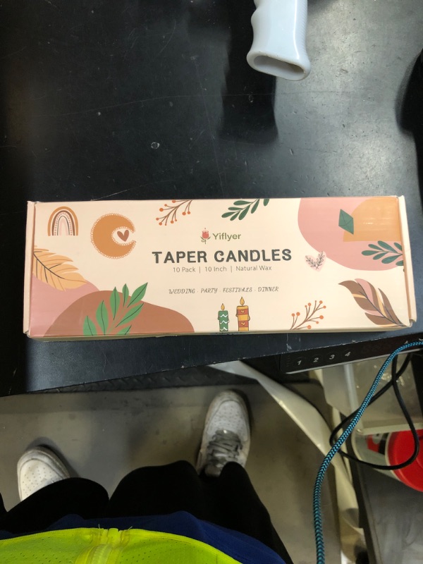 Photo 1 of 10 Inch Light-Mocha Taper Candles for Home Decoration, 10 Pack Unscented Candlesticks for Dinner Wedding Party, Smokeless and Dripless Candle Sticks