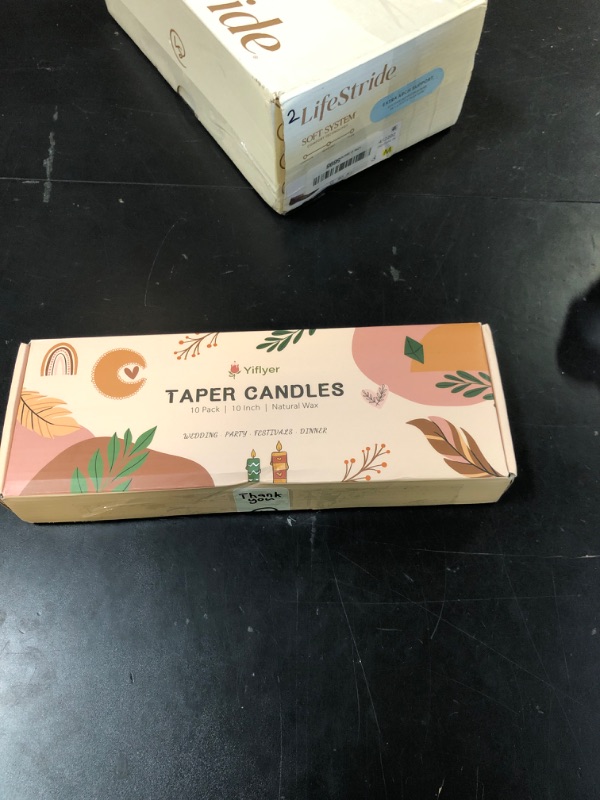 Photo 1 of 10 Inch Light-Mocha Taper Candles for Home Decoration, 10 Pack Unscented Candlesticks for Dinner Wedding Party, Smokeless and Dripless Candle Sticks