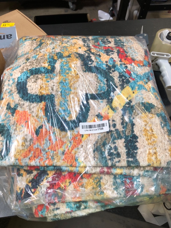 Photo 1 of RUGSURE Washable Area Rugs, 6' x 9' - 1/6 Thick - Stain & Water Resistant Non-Slip - Perfect Resistant Rug for Living Room, Bedroom, Nursery, Pet & Child Friendly, Vibrant Colors Rugs, Multicolor