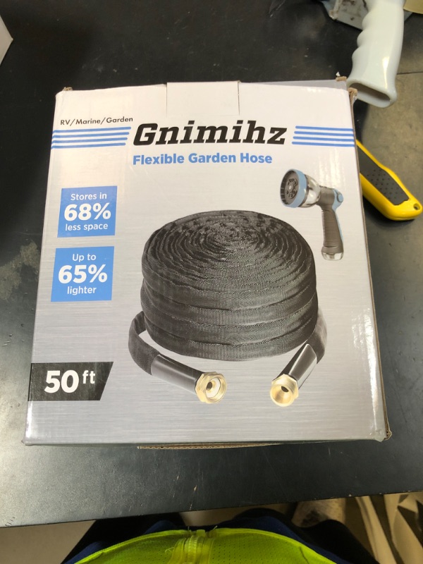 Photo 1 of Garden Hose 50ft Made of TPE(BetterThan PVC), with 10 Patterns Sprayer Nozzle, Ultra-Light & Flexible Water Hose with Solid Brass Fittings, Non-Shrinking, Easy to Storage, Drinking Water Safe Material