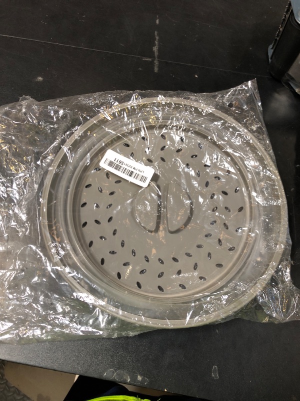 Photo 1 of Collapsible Microwave Splatter Cover, 10.5 Inch, Dishwasher-safe, Microwave Plate Cover With Steam Vent?BPA-Free Silicone & Plastic(gray)