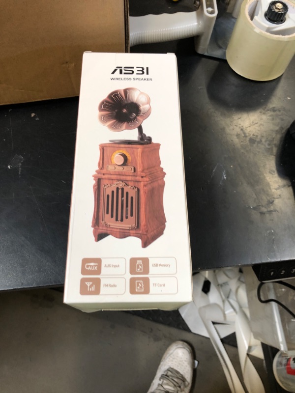 Photo 1 of Retro Bluetooth Speaker with FM Radio, Bass, Retro Radio 5.3 Wireless Speaker Vintage Radios Support USB/TF/AUX Player for Home Office Room Outdoor Party, Portable Rechargeable
