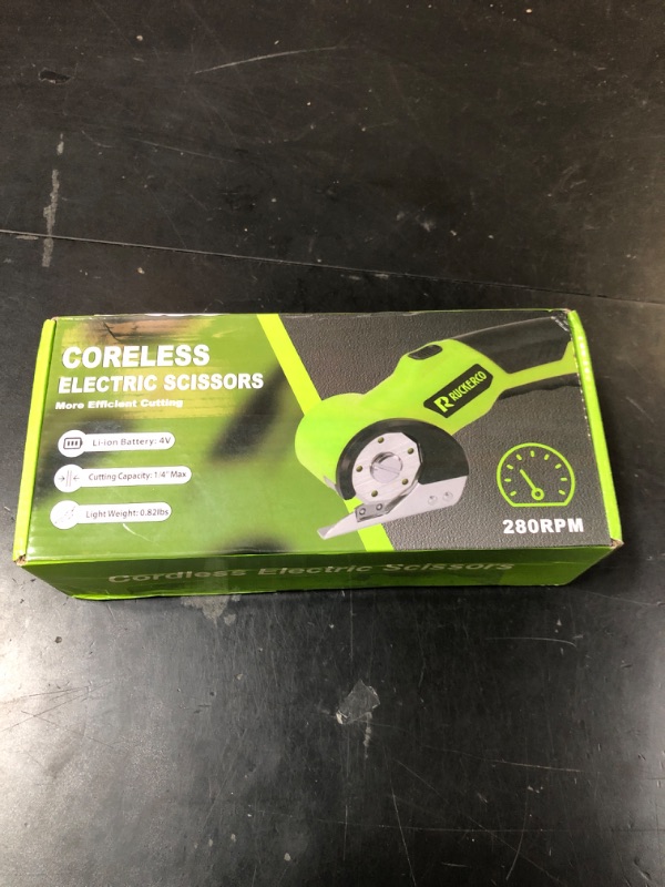 Photo 1 of Cordless Electric Scissors Box Cutter 2 Rotary Blades – 4V Duty Rechargeable Cardboard Cutter, Storage Box & Fabric Scissor With Safety Lock, USB Cable – For Plastic, Carpet, Leather, DIY Crafts
