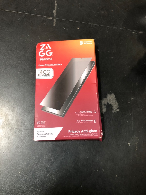 Photo 1 of ZAGG Fusion Privacy Anti-Glare Samsung Galaxy S25 Ultra Screen Protector - Flexible Hybrid Polymer, Matte Finish, 2-Way Privacy Filter, Recycled Materials, InvisibleShield, Easy Application