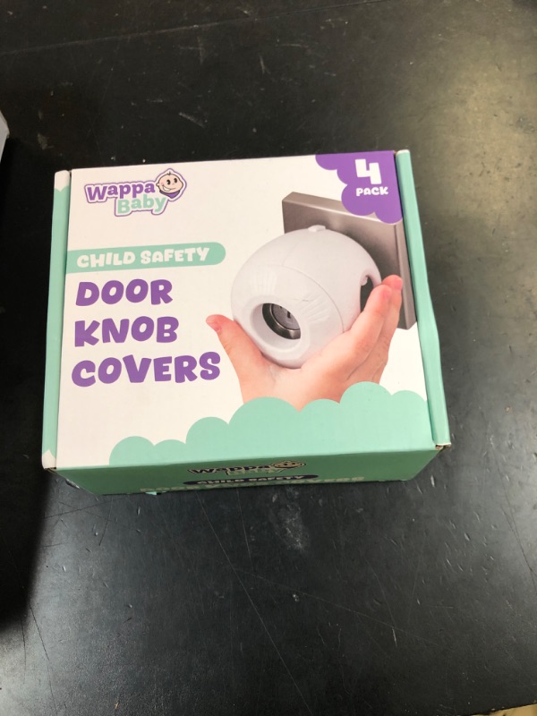 Photo 1 of Child Safety Door Knob Cover (4 Pack) Hard-to-Remove Dual-Lock Door Handle Covers for Kids - Reusable Baby Proof Door Knob Locks - Installs Easily, No Tools Needed (White)