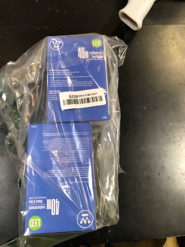 Photo 1 of Westinghouse 51691EC2 4.5 Watt (40 Watt Equivalent) G25 Dimmable Half Chrome Filament LED Light Bulb, E26 Medium Base, 2 Pack