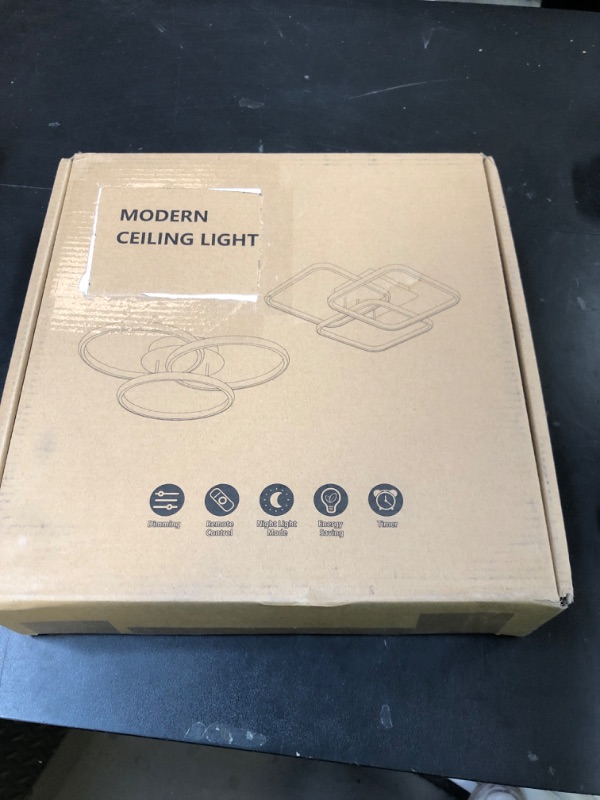 Photo 1 of Vloitgol Modern Ceiling Light,Dimmable Black LED Ceiling Light Fixtures with Remote Control,Square Flush Mount Ceiling Lamp for Living Room Dining Room Bedroom Kitchen