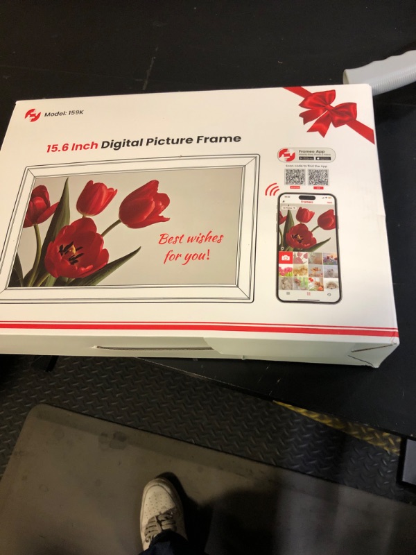 Photo 1 of 64GB 15.6" Frameo Digital Picture Frame WiFi, Large Electronic Photo Frames 1920 x 1080 IPS FHD Touch Screen, Send Photos from Your Phone from Anywhere, Best Gifts for Parents and Grandparents