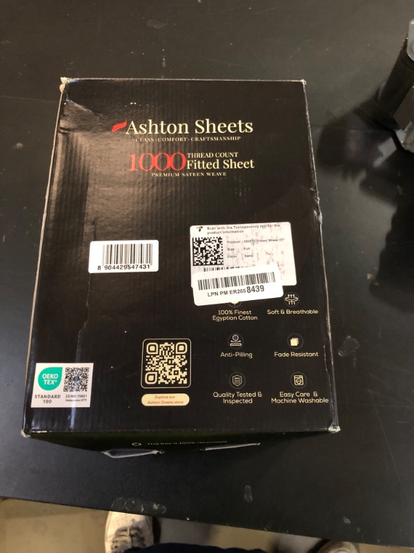 Photo 1 of Ashton Sheets Premium Egyptian Cotton Full Fitted Sheet Only - 22" Extra Deep Pocket Full Fitted Sheet, Easy Snug Fit, Soft Cooling Sateen Weave, Extra Long Staple Cotton Bottom Sheets - Sand