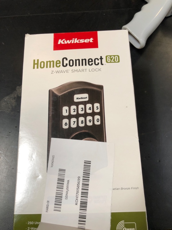 Photo 1 of Kwikset HomeConnect 620 Z-Wave Long Range Enabled Keypad Smart Lock Convenient Keyless Entry, Customizable User Codes, Ring Alarm Compatible, Hub Required, Sold Separately Venetian Bronze Traditional