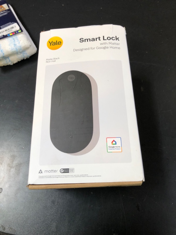Photo 1 of Yale Matte Black Keyed Deadbolt Smart Lock with Google Matter, YRD510-MT1-BLK