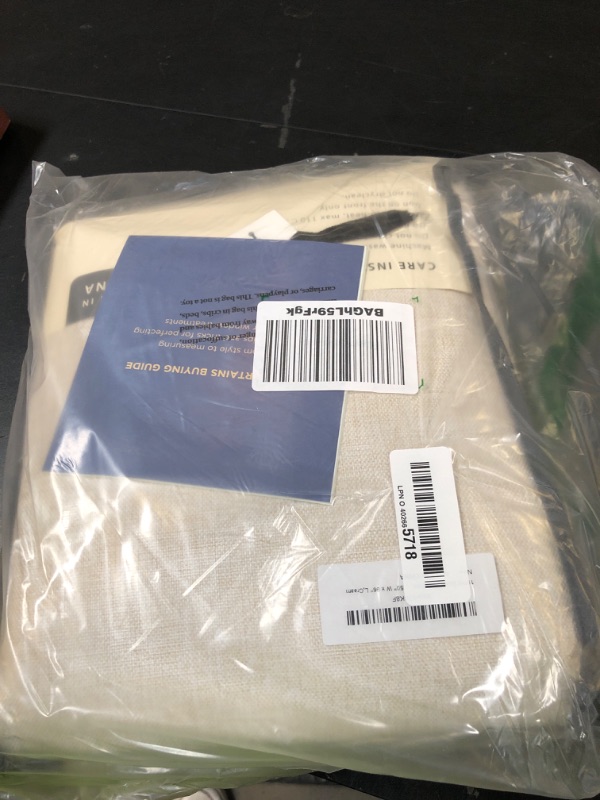 Photo 1 of 100% Blackout Shield Linen Blackout Curtains for Bedroom 96 Inches Long, Back Tab/Rod Pocket Living Room Drapes, Thermal Insulated Blackout Curtains 2 Panels Set, 50" W x 96" L,Cream