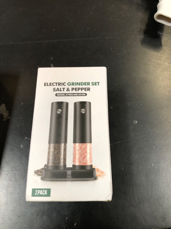 Photo 1 of Electric Salt and Pepper Grinder Set Automatic Battery Pepper Mill Shakers Adjustable Coarseness Upgraded Larger Capacity with Led Home and Kitchen Appliances for New House Warming Gifts