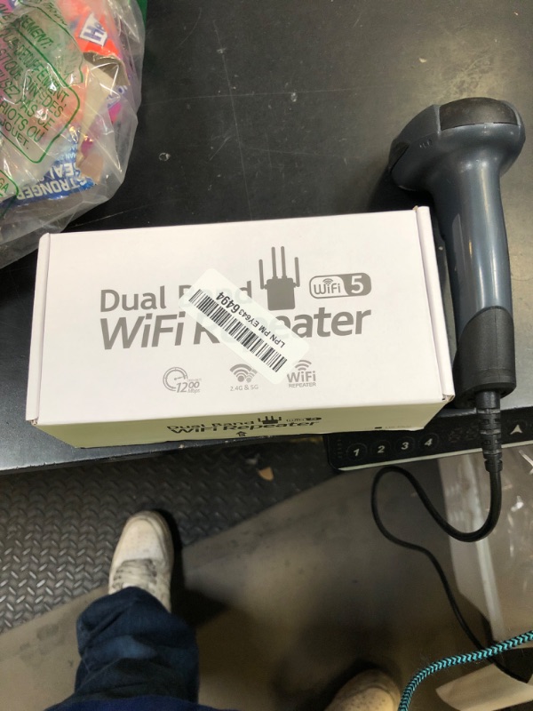 Photo 1 of WiFi Extender, WiFi Extender Signal Booster Dual-Band(5.8G&2.4G) Wireless Repeater Coverage to 12880 sq. ft & 105 Devices, 1-Tap Setup, Supports Ethernet Port, Faster Speed