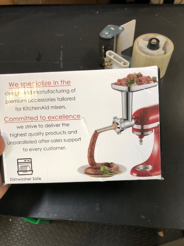 Photo 1 of EZATO Stainless Steel Meat Grinder Attachments for KitchenAid, Sausage Stuffer, Compatible with KitchenAid Stand Mixer of All Models, Dishwasher Safe