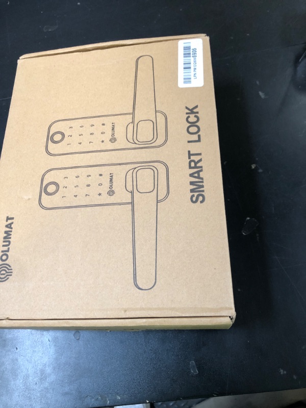 Photo 1 of Smart Door Lock, OLUMAT Keyless Entry Door Lock Fingerprint Door Lock with Keypad Digital Lock with Handle for Home, Rental, Garage, Office and Hotel