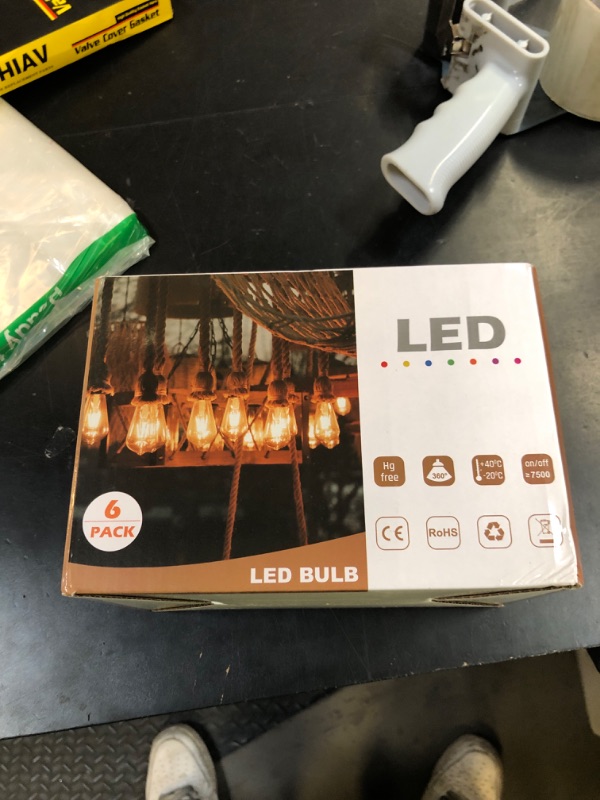 Photo 1 of ST19 Vintage LED Edison Light Bulbs,E26 Led Bulb 25W Equivalent,Vintage LED Filament Bulbs,2.5W Warm White 2200K,250LM,Non-Dimmable,Amber Glass,6 Pack