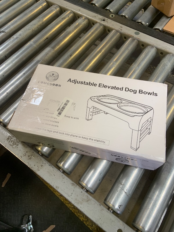 Photo 1 of COMESOON Elevated Dog Bowls for Small Medium Dogs, 3 Height Adjustable Raised Stand with 2 Thick 6" Stainless Steel Food Bowls, Non-Slip Feeder Adjusts to 2.75", 6", 7.5", Black