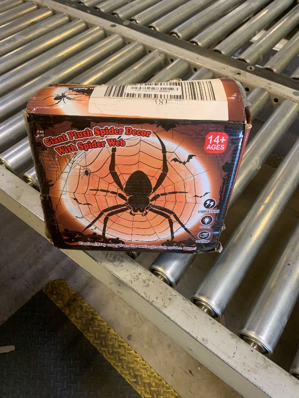 Photo 1 of 50" Giant Voice Control toy - Realistic Hairy - Halloween Set with 12ft Web - 20 pc - Scary Fake for Halloween Decorations - Indoor and Outdoor