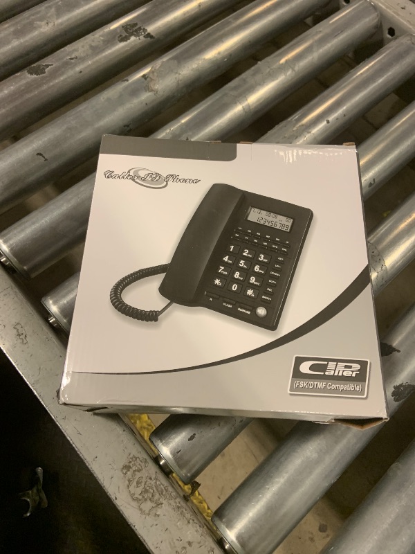 Photo 1 of Corded Caller ID Telephone with Speaker for Home and Office, TelPal Wired Landline Telephone Set Simple Analog Desktop Hotel Telephones
