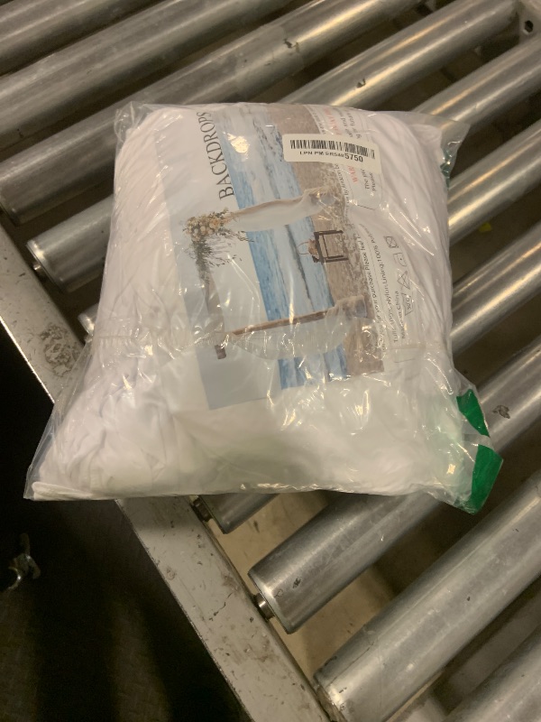 Photo 1 of 10x10ft Wrinkle Free White Backdrop Curtain for Parties Soft Fabric Drapes Wedding White Curtain Backdrop for Birthday Party Decorations Background for Photography 5x10ft, 2 Panels