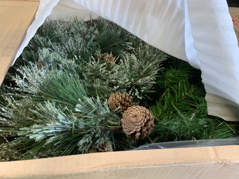 Photo 1 of Christopher Knight Home 7.5-Foot Unlit Hinged Artificial Christmas Tree, Green

