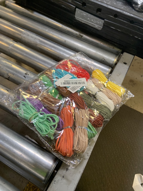 Photo 1 of 100 Yards 20 Bundles 3mm Suede Cord Suede Lace Faux Leather Cord Flat Faux Suede Cord String with Roll Spool for Bracelet Necklace Beading DIY Handmade Crafts