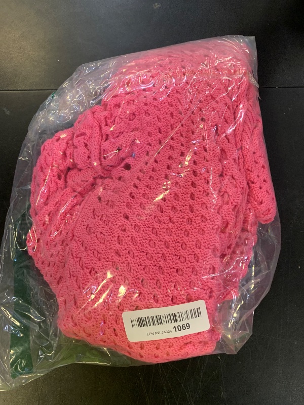 Photo 1 of Aqua Eve Women's Plus Size Swimsuit Cover Up - Crochet Bathing Suit Coverups 2025 Long Sleeve Swimwear Beach Dress Pink 22W
