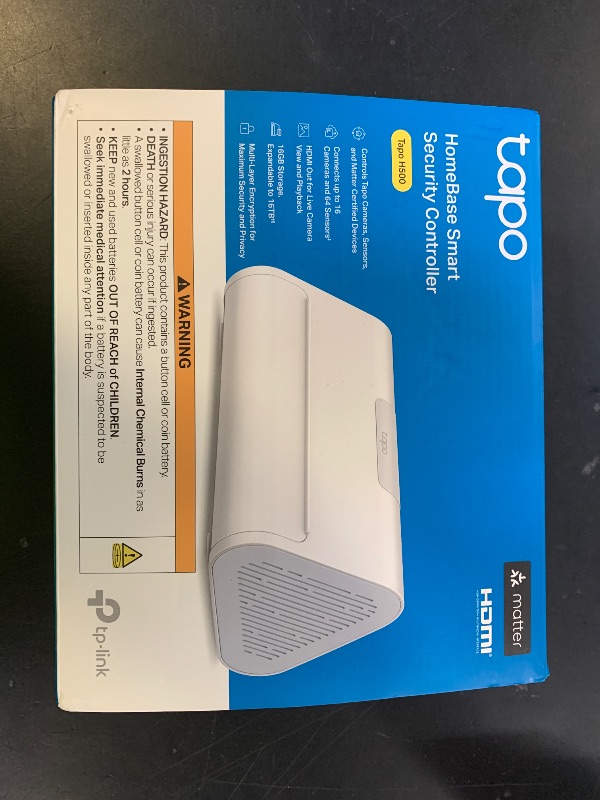 Photo 1 of Tapo Smart Home Central Hub for Smart Devices – Connect up to 16 Our Cameras & 64 Sub-G Sensors, Built-in 16GB Storage + 2.5'' SATA Expandable Storage Option, Improves Camera AI Accuracy – Tapo H500