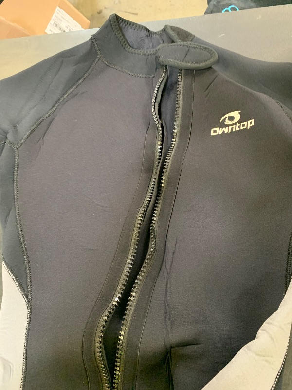 Photo 1 of Owntop 5mm Wetsuit for Men - Long Sleeve Full Diving Suits Stretch One Piece Dive Skin UPF50+ Thermal Neoprene Swimwear Ideal for Scuba Surfing Snorkeling, Gray M