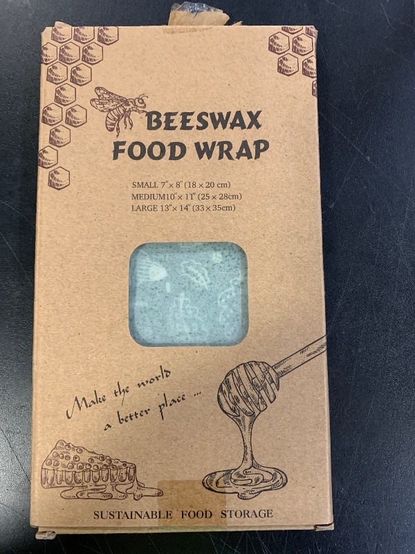 Photo 1 of Organic Beeswax Wrap - Reusable Food Wrap Set, 9 Pack - 1L, 5M, 3S Flower Patterns - Sustainable, Sandwich Storage