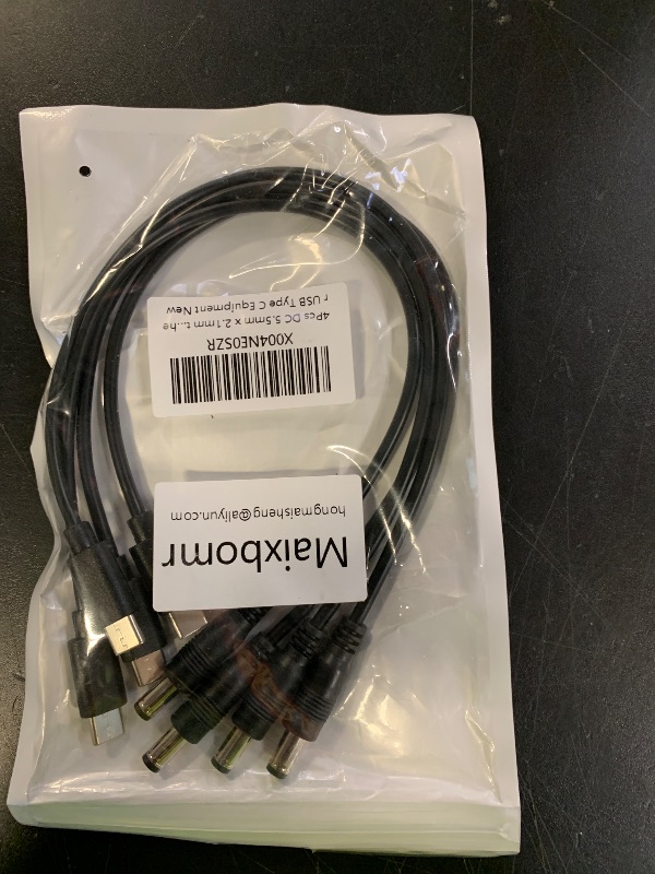 Photo 1 of 4Pcs DC 5.5mm x 2.1mm to USB C Power Cable 1FT, DC 5521 Male to USB Type C Male Plug 5V 3A Power Charging Extension Cord, for LED Desk Lamp, Small Fan Etc Other USB Type C Equipment