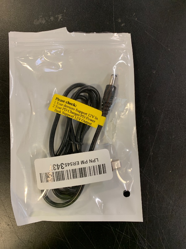 Photo 1 of USB C to DC 5.5mm x 2.5mm(Compatible with 5.5x2.1mm) Power Cord, USB Type C Input to DC 12V 3A Out Power Cable, Work with PD Charger and Power Bank. for Outdoor, Studio and Travel.(1 Pack, 3.3 Feet)