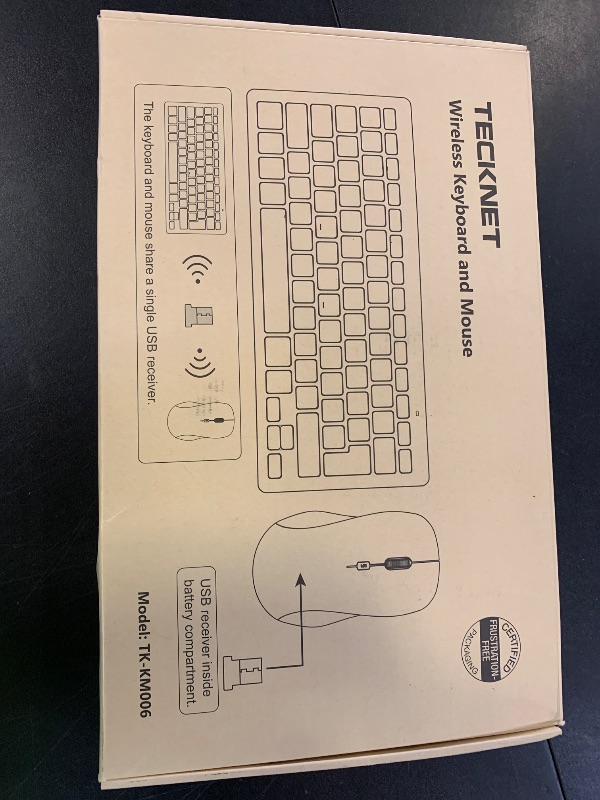 Photo 1 of TECKNET Wireless Keyboard and Mouse Combo, Mini Cordless Computer Keyboard and Mouse Set 2.4GHz, Silent Adjustable 1600 DPI, Quiet Click, Lag-Free for Computer, Laptop, PC, Windows, Mac, Chrome OS