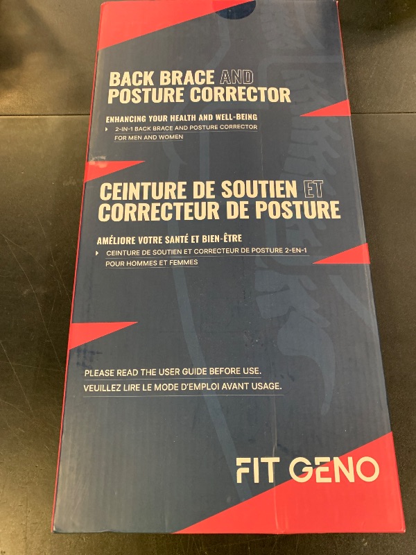 Photo 1 of Fit Geno Back Brace Posture Corrector for Men & Women: Shoulder Straightener Adjustable Full Back Support Pain Relief - Scoliosis Hunchback Spine Corrector (Medium/Large)