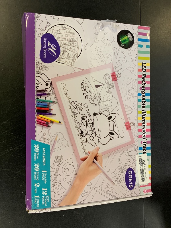 Photo 1 of LooEooDoo A4 Rechargeable Tracing Light Pad Kit,Dimmable Light up Box LED Tracer Board Arts and Crafts Writing Drawing Pad for Weeding Vinyl, Diamond Art, Sketching, Tracing and Animation (Black)