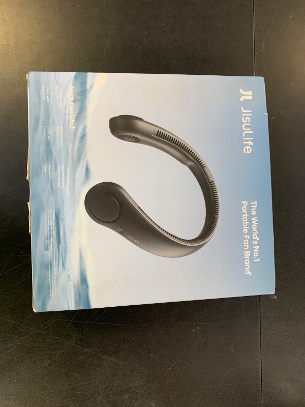 Photo 1 of JISULIFE Portable Neck Fan, Hands-Free Bladeless, 5 Speeds, 4000 mAh Battery Operated Wearable Personal Fan, Twistable, Rechargeable, Gift for Women Men-Black