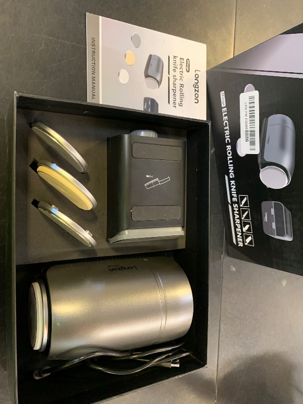Photo 1 of Longzon ZForge Electric Rolling Knife Sharpener Adjustable 10°–25° Angles, Easy Sharpening, Professional Kitchen Knife Sharpener Kit with Diamonds Discs for All Kitchen Knife Sets