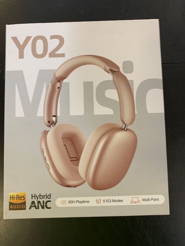 Photo 1 of Wentronic Y02 Active Noise Cancelling Headphones,60H Battery,5 EQ Music Modes,Hi-Res Audio,Deep Bass,Foldable Wireless Over Ear Bluetooth 5.4 Headset,Breathable Leather Earpads (Starlight)