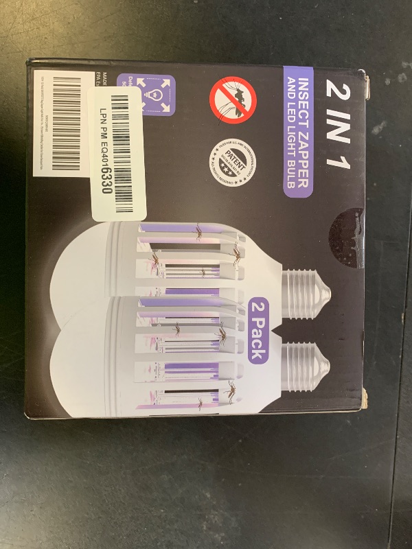 Photo 1 of [2-Pack] BANPESTT Bug Zapper Light Bulb 2-in-1 Indoor Mosquito Zapper Gnat Trap- Electric Fly Insect Killer&Bug Catcher for Home Backyard Patio